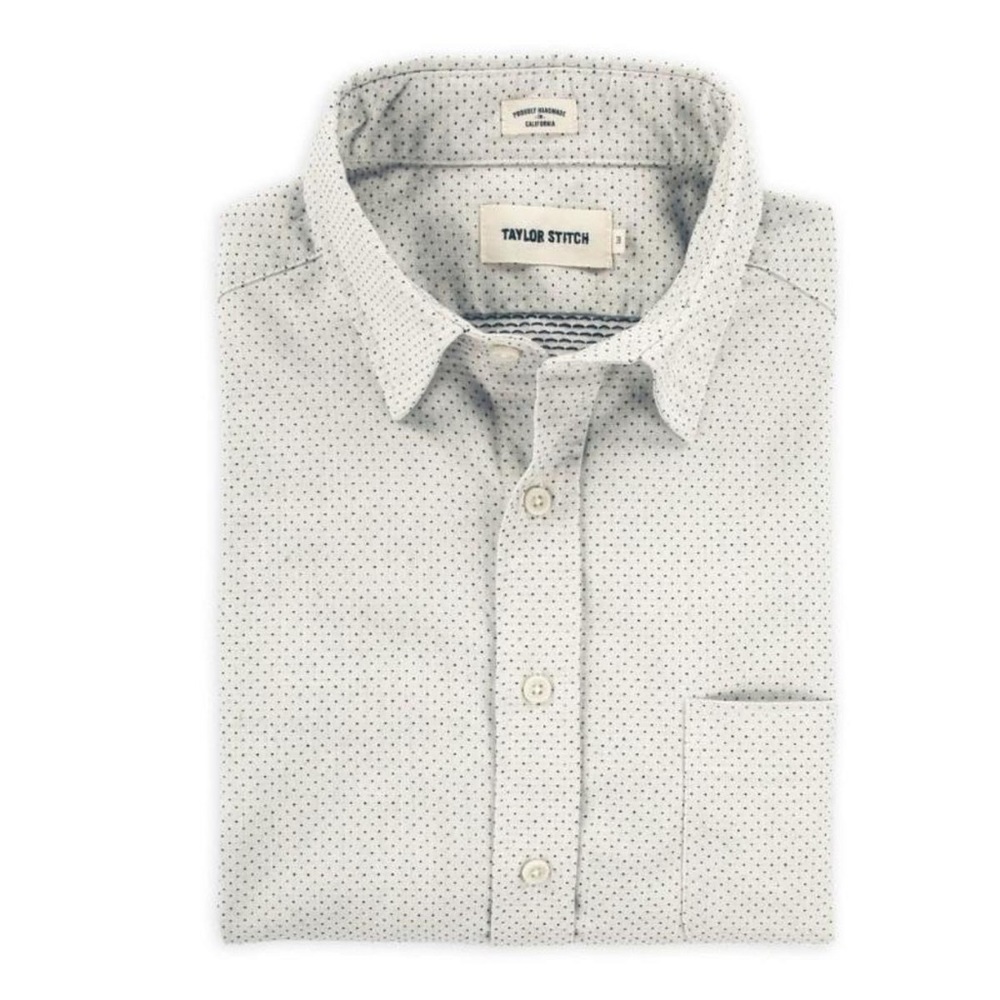 Taylor Stitch -The California in Navy Jacquard Dot